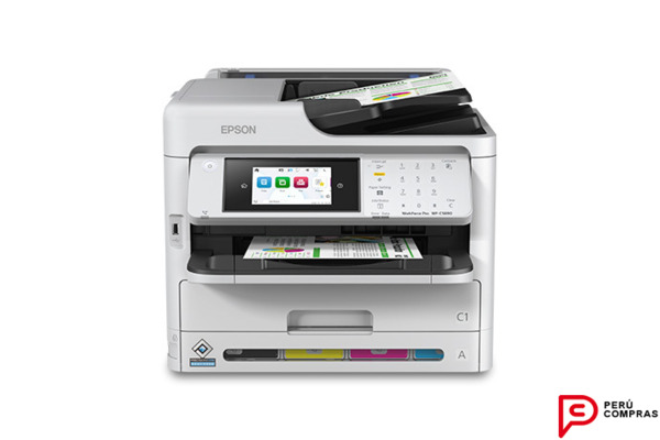 Impresora multifuncional Konica Minolta negra con escáner y alimentador automático
